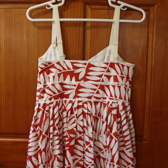 Talbots Collection Red White Floral A-Line Dress Classic Cotton Work Office 12 - Picture 3 of 11